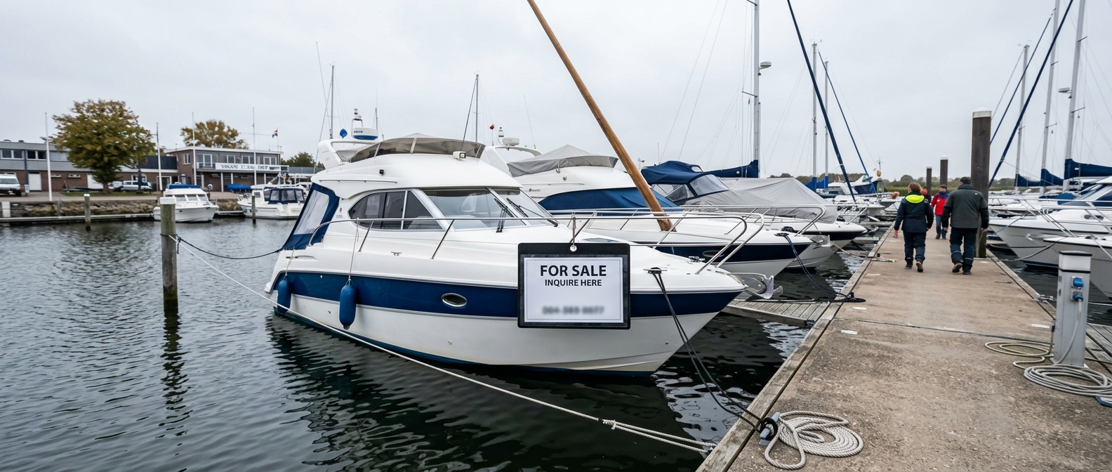 Repossessed boat at marina
