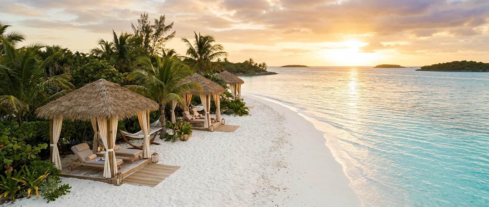 Adult-only private island beach