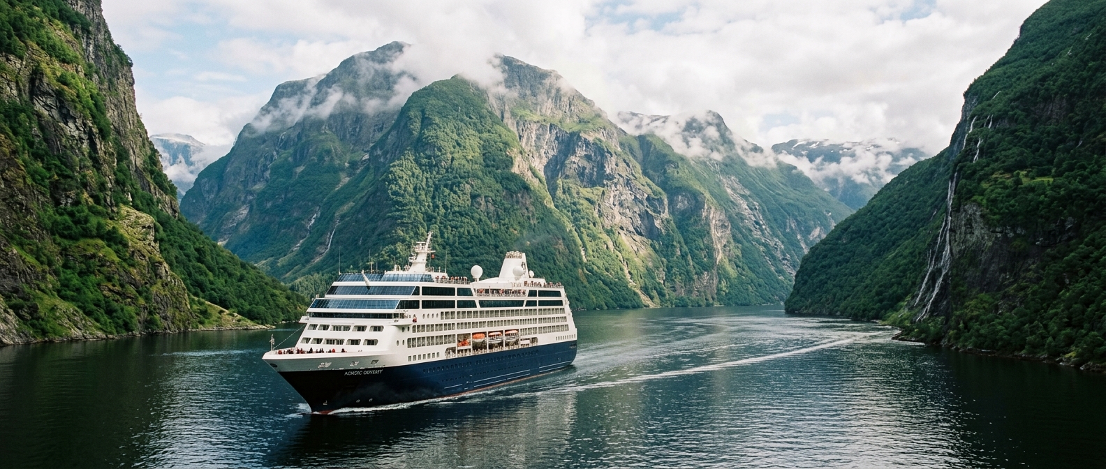Norway fjord cruise scenery