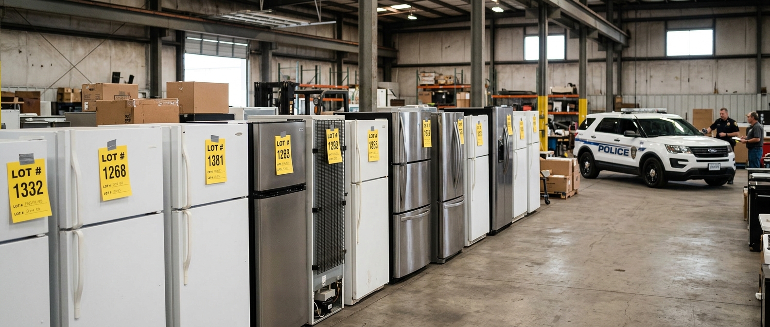 Police impound refrigerator auction