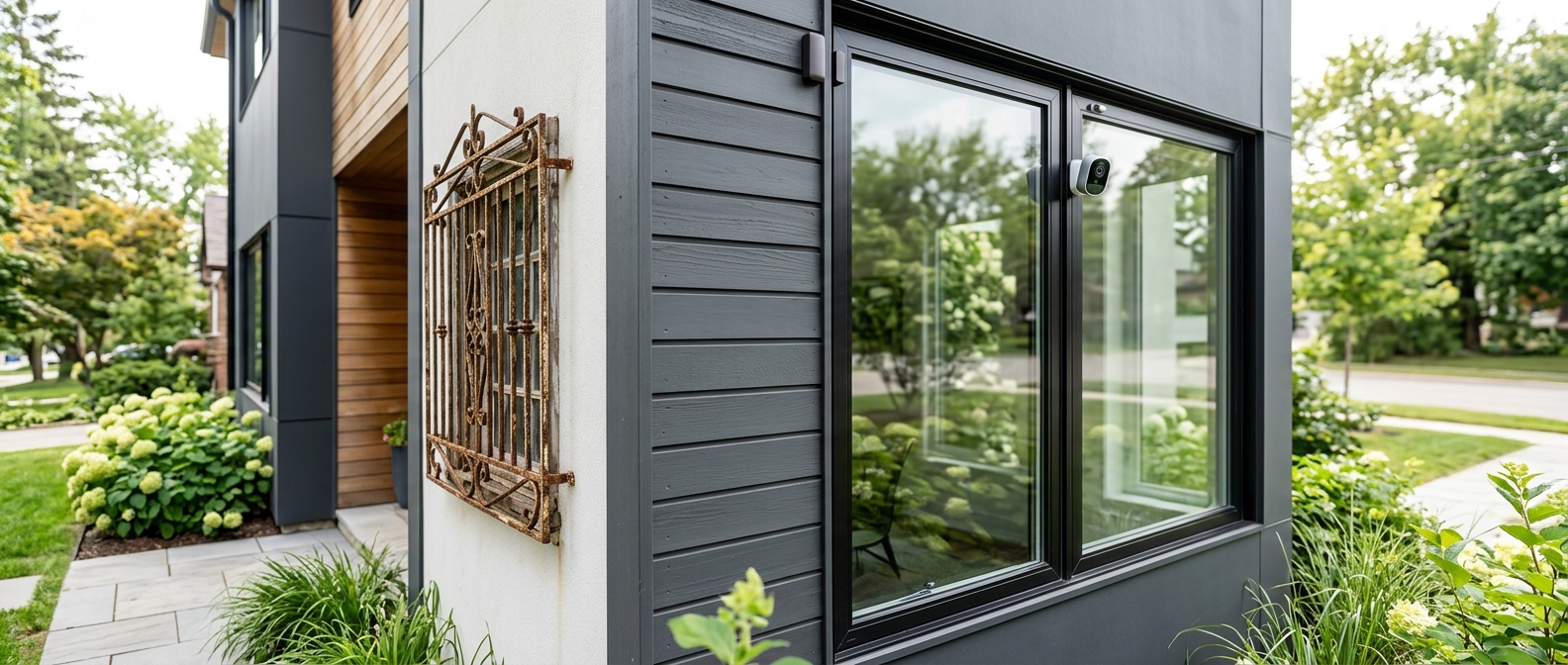 Modern home security alternative to iron bars
